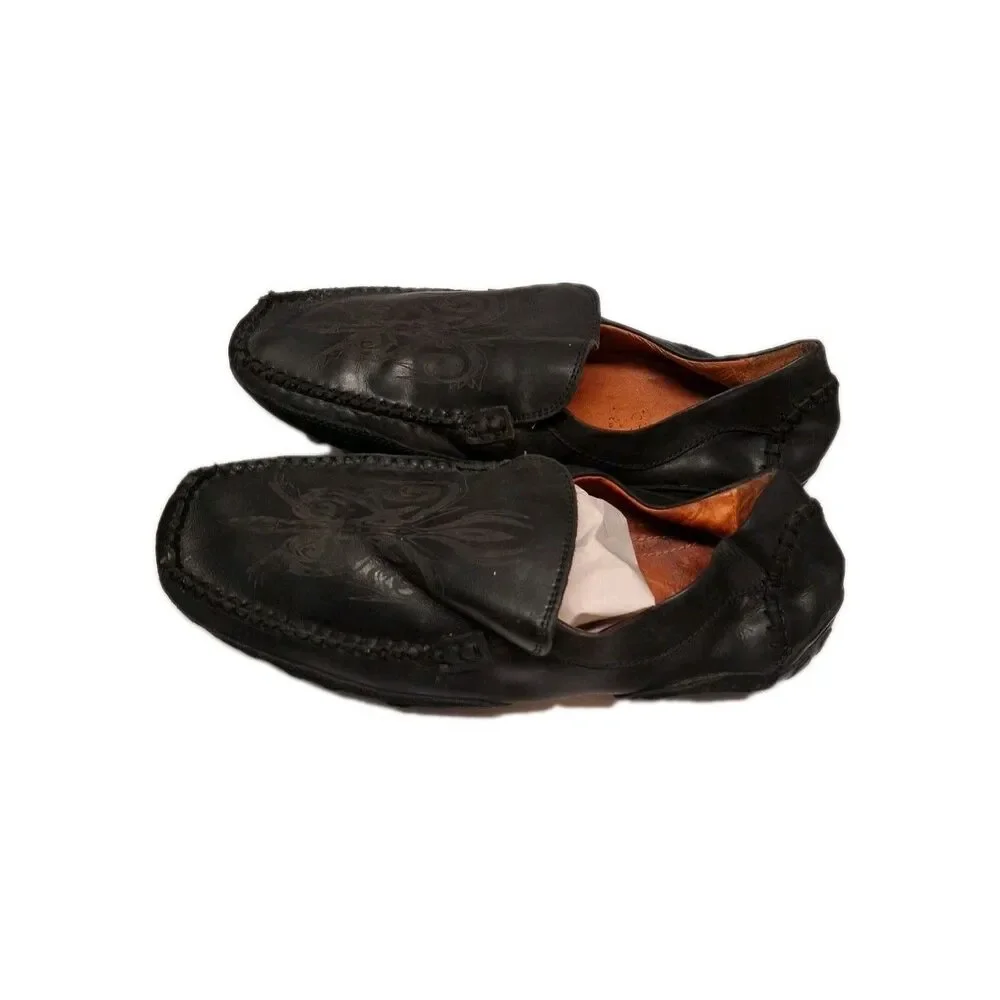 Robert Wayne Rays Men's Slip On Shoes Black Square Toe Sz 8